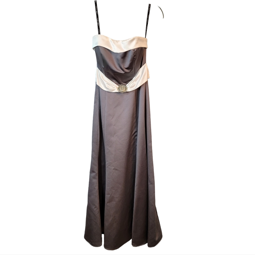 Alfred Angelo Slate Gray Prom Formal Night Gown Bell Dress See Measurements - Picture 8 of 16